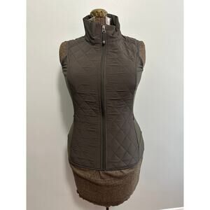 Athleta army green quilted vest size XS